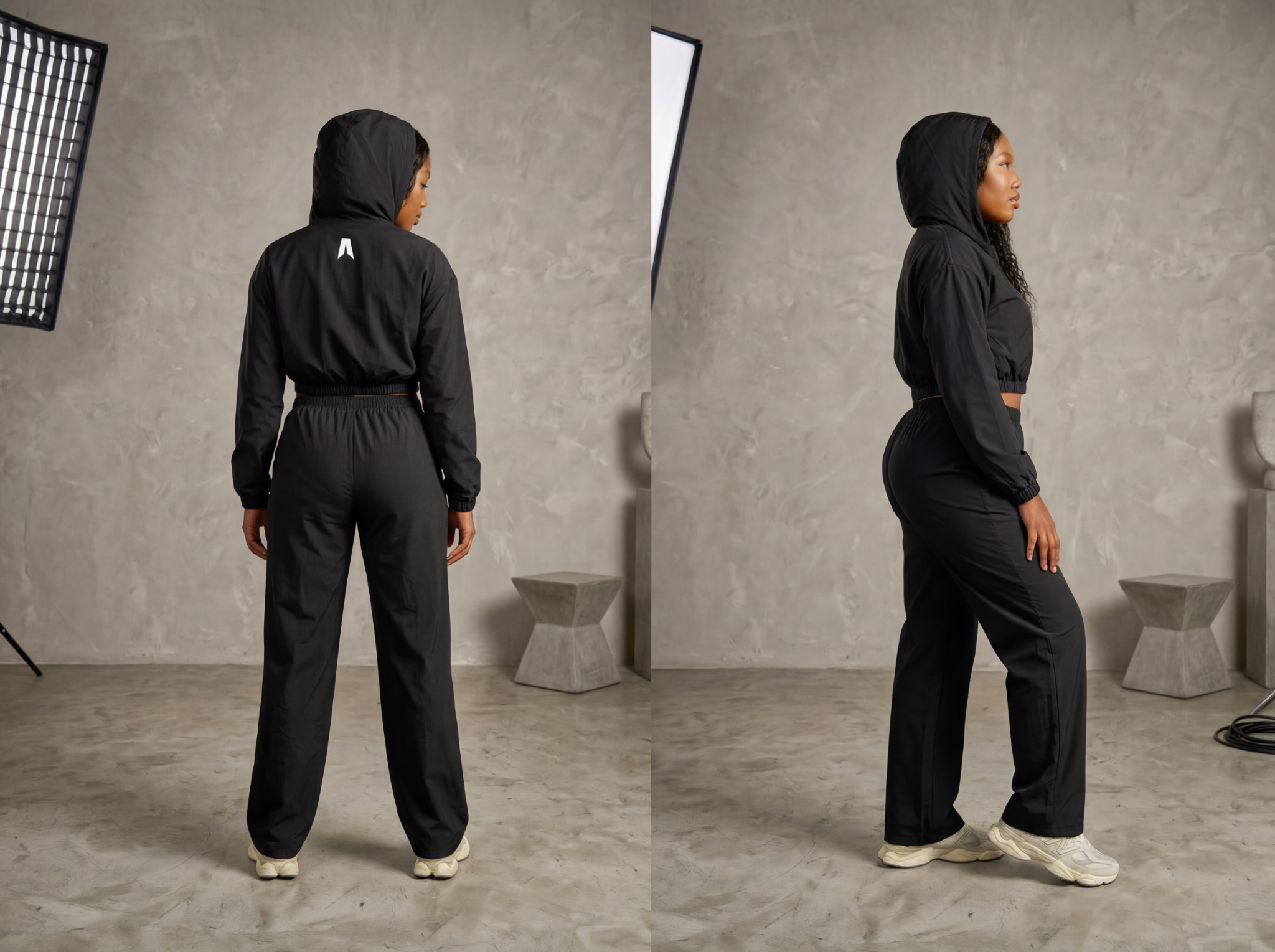 Long Sleeve Crop Top Wide Leg Pants Set Women - 2 Piece Lounge Matching Set