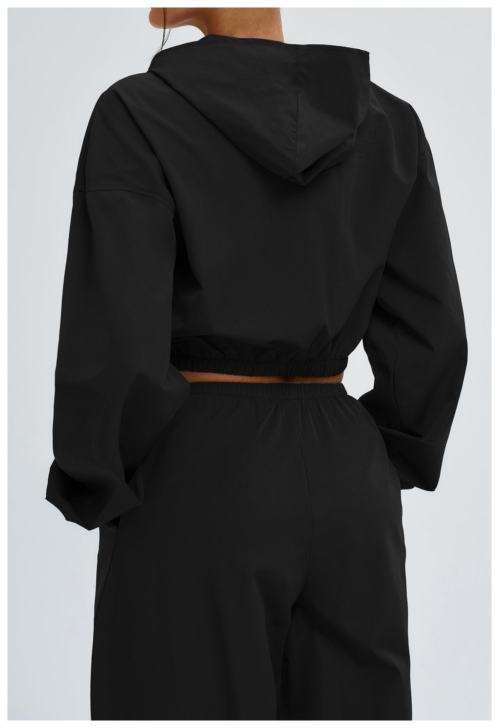Women's 2-Piece Long Sleeve Crop Top & Wide Leg Pants Lounge Set