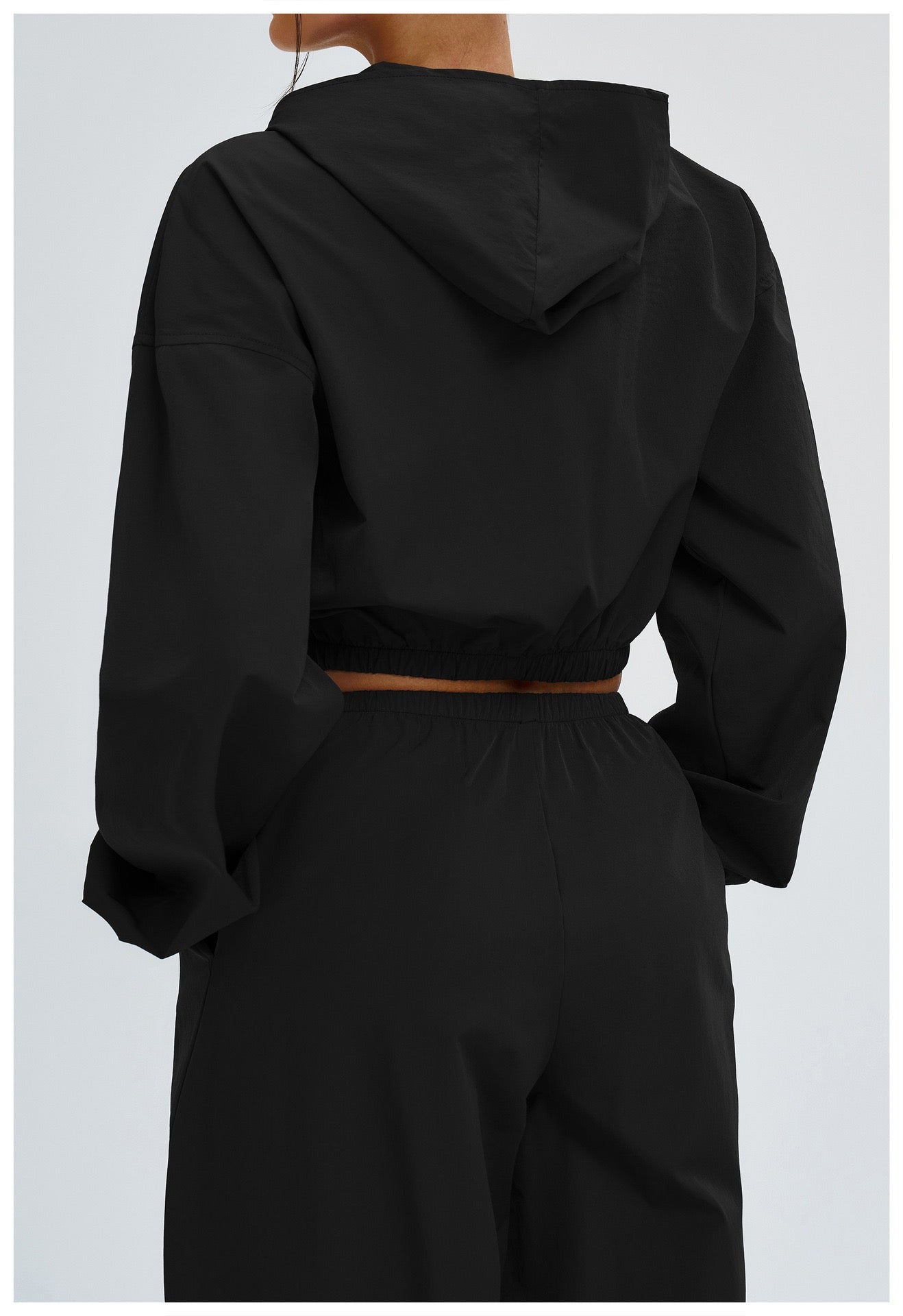 Women's 2-Piece Long Sleeve Crop Top & Wide Leg Pants Lounge Set
