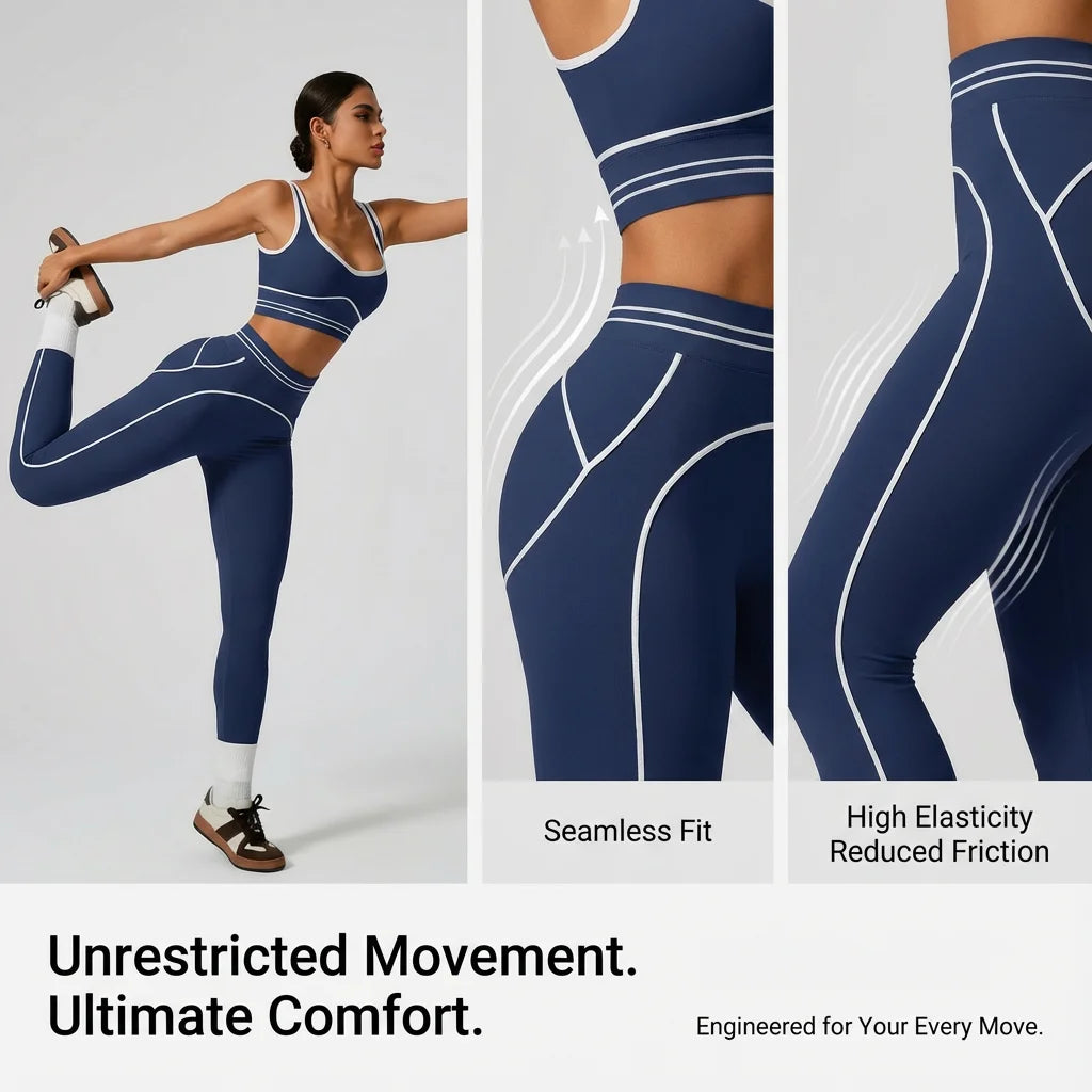 Women's Seamless Yoga Set - Sports Bra & High Waist Leggings Activewear