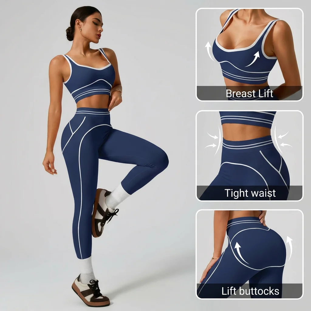 Women's Seamless Yoga Set - Sports Bra & High Waist Leggings Activewear