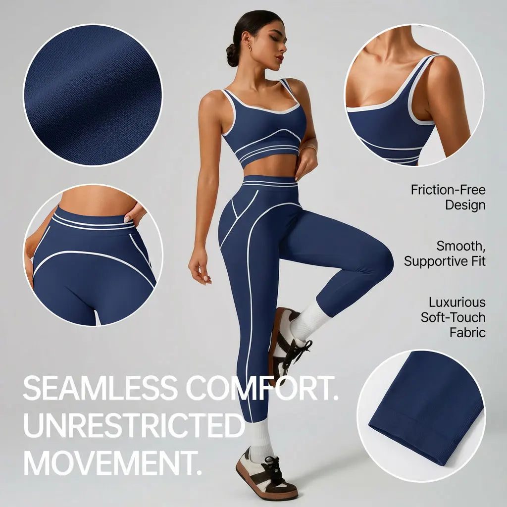 Women's Seamless Yoga Set - Sports Bra & High Waist Leggings Activewear