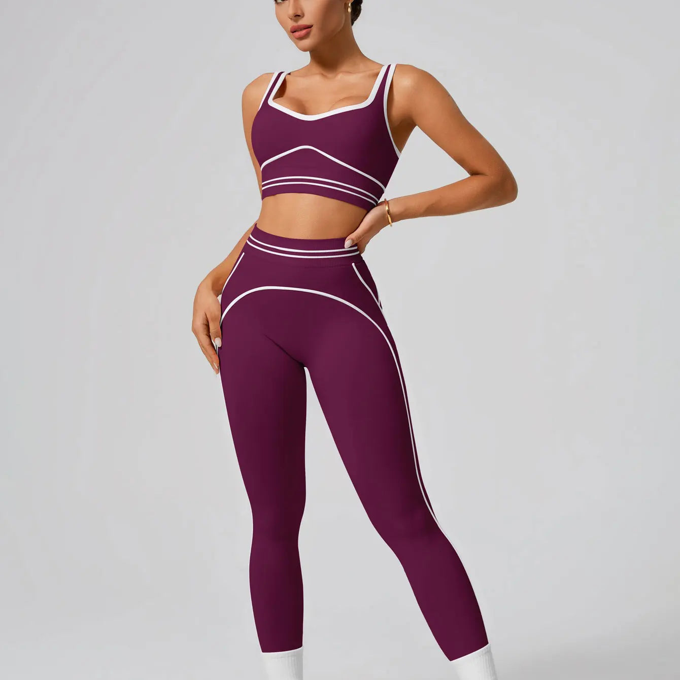 Women's Seamless Yoga Set - Sports Bra & High Waist Leggings Activewear