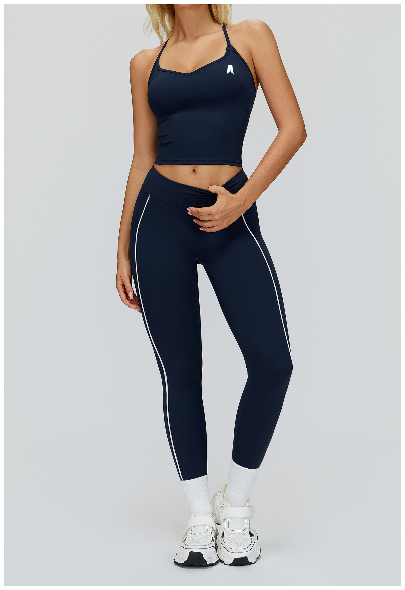 Women's Ribbed Crop Top High Waist Leggings Set - Gym Yoga Lounge Wear