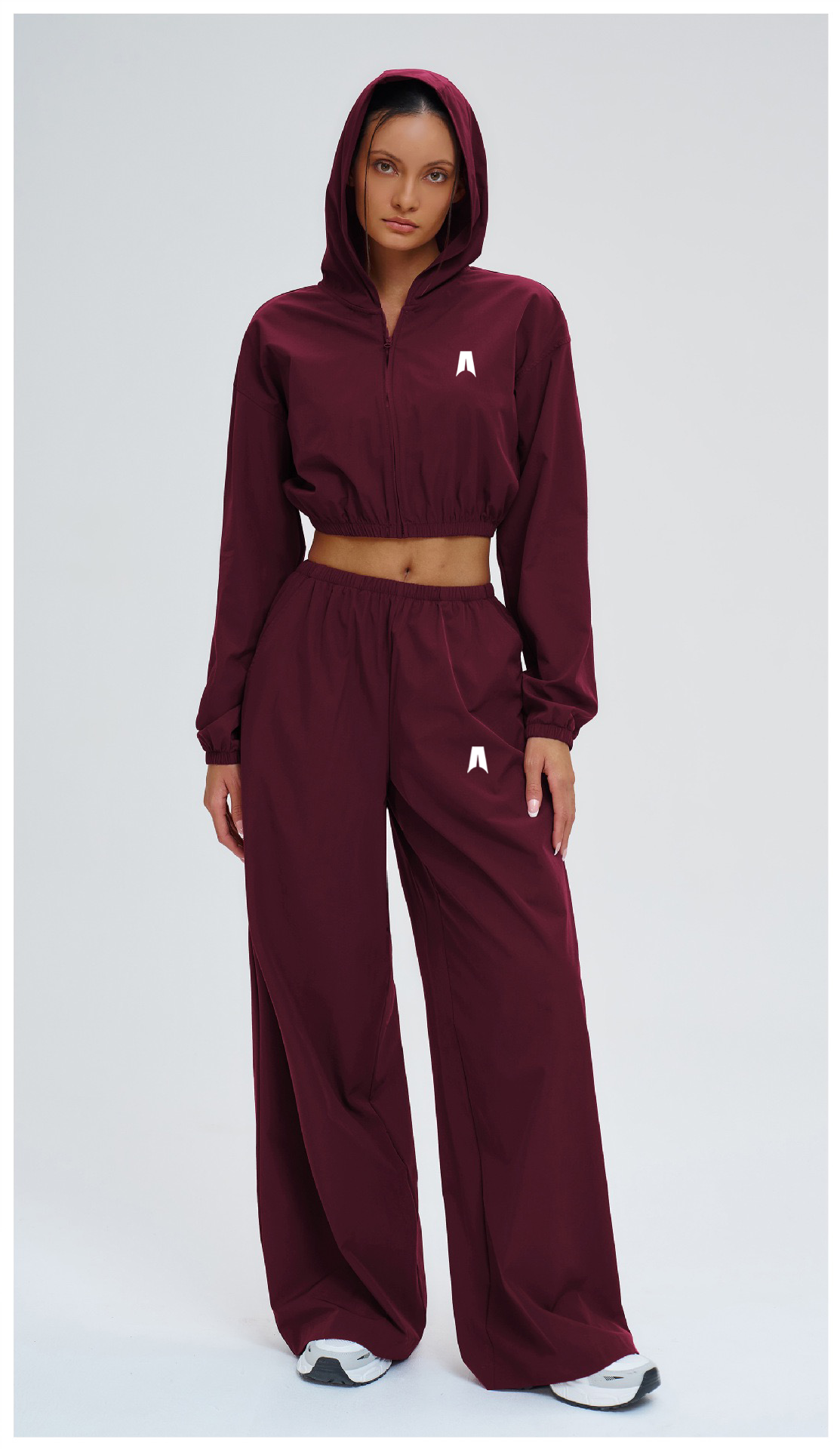 Long Sleeve Crop Top Wide Leg Pants Set Women - 2 Piece Lounge Matching Set