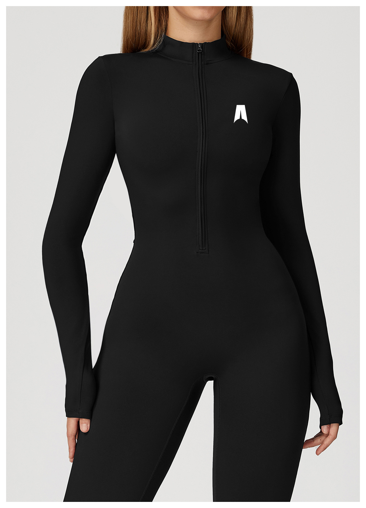 Sculpt Zip Long Sleeve Jumpsuit – Signature Contour One-Piece Activewear