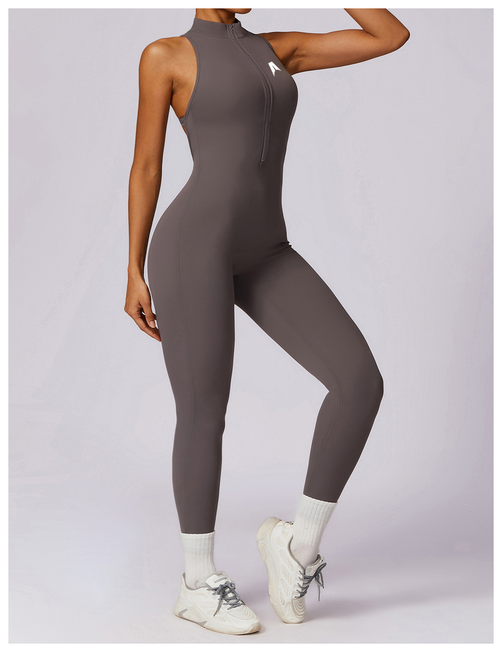 Women's Seamless Scrunch Butt Activewear Jumpsuit - Short Sleeve Fitness Bodysuit with Backless Design
