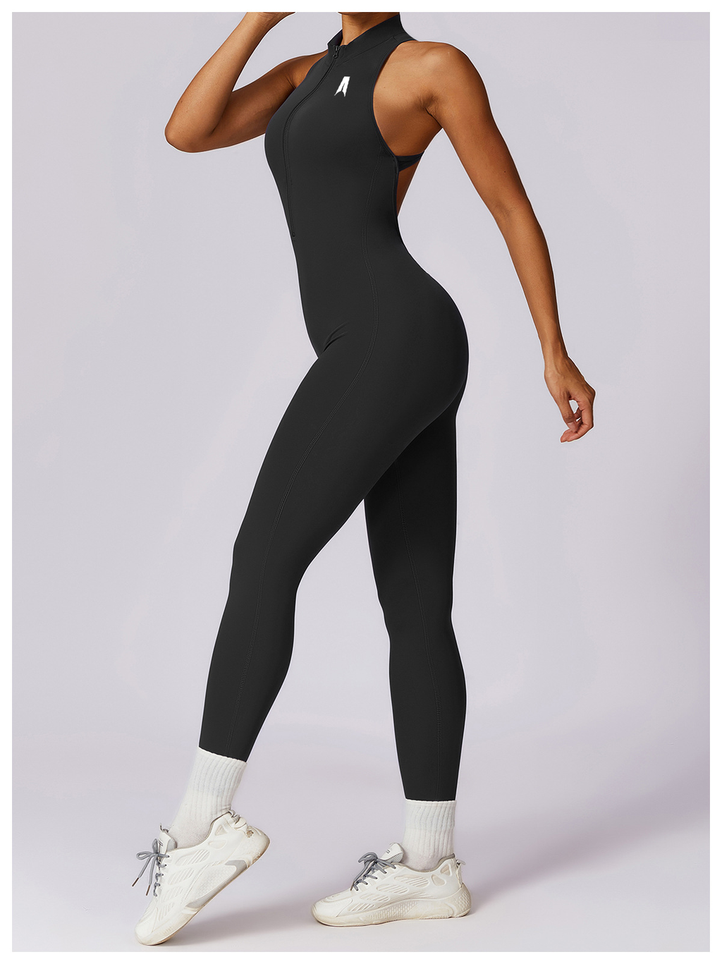 Women's Seamless Scrunch Butt Activewear Jumpsuit - Short Sleeve Fitness Bodysuit with Backless Design