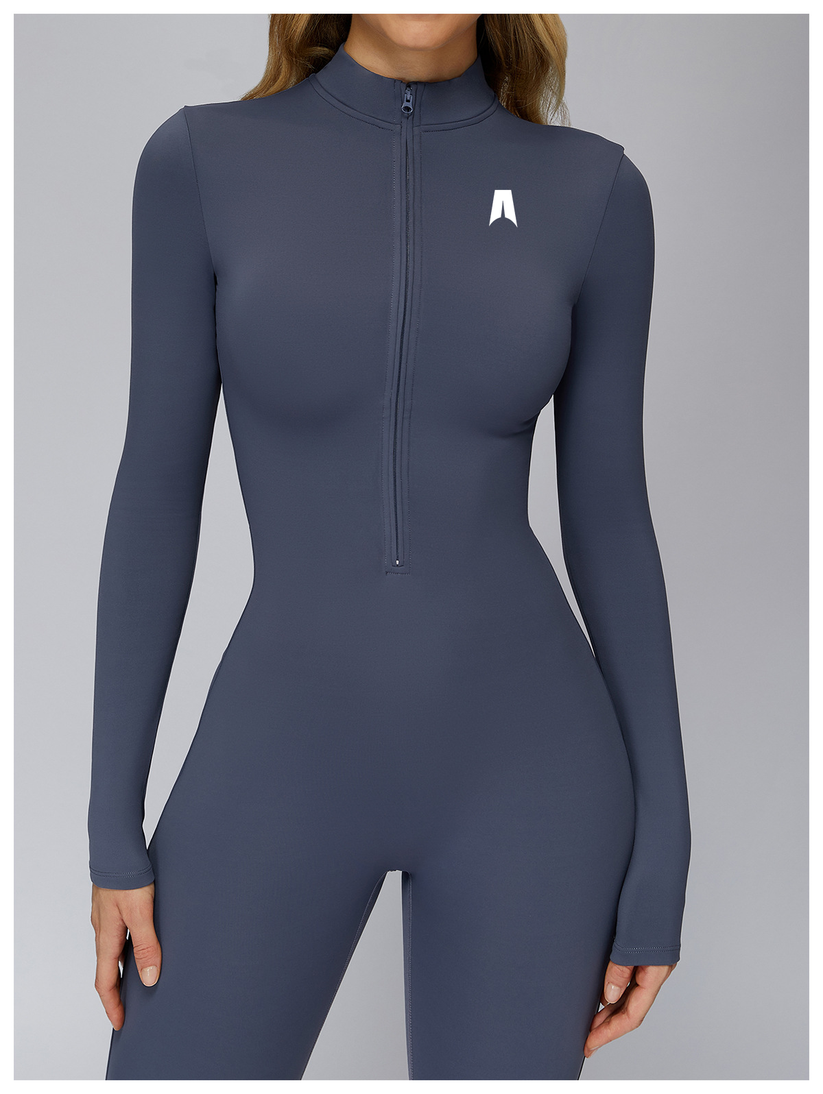 Sculpt Zip Long Sleeve Jumpsuit – Signature Contour One-Piece Activewear