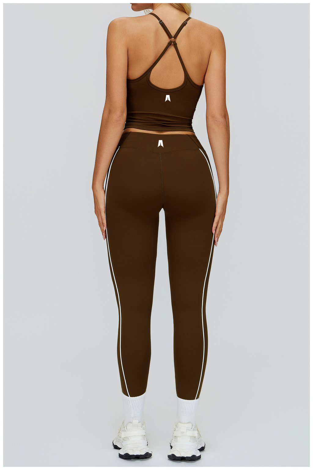 Women's Ribbed Crop Top High Waist Leggings Set - Gym Yoga Lounge Wear
