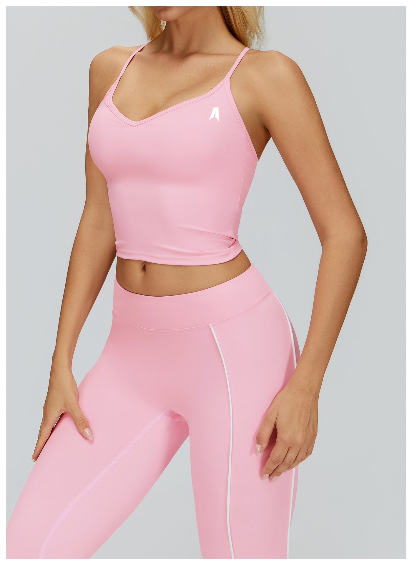 Women's Ribbed Crop Top High Waist Leggings Set - Gym Yoga Lounge Wear