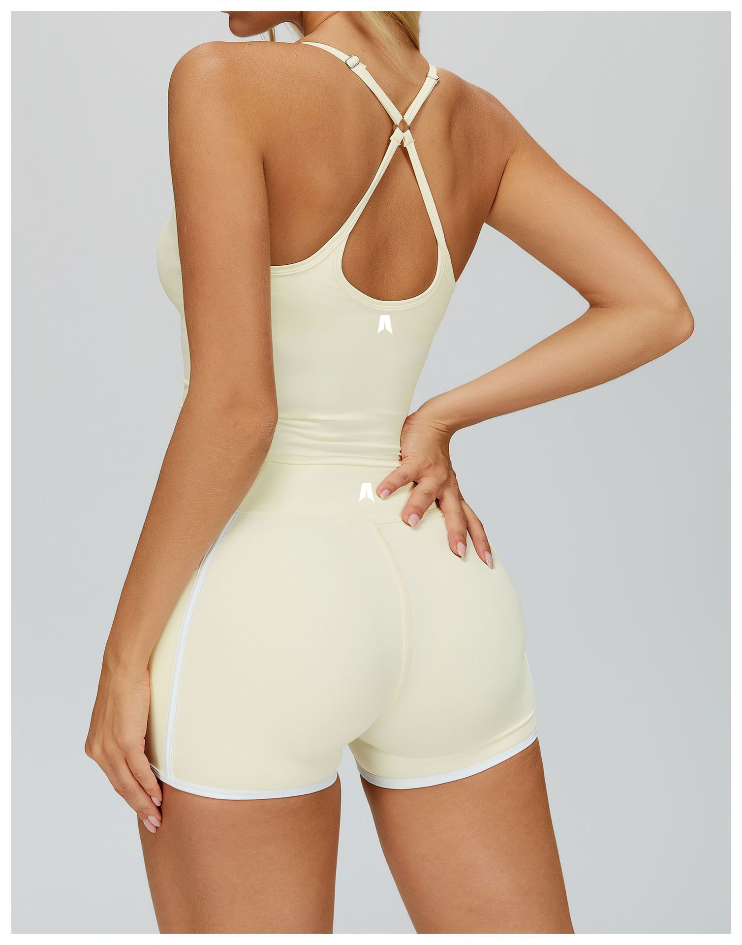 Women's Ribbed Crop Tank Top & High Waist Shorts Set - 2 Piece Workout Activewear