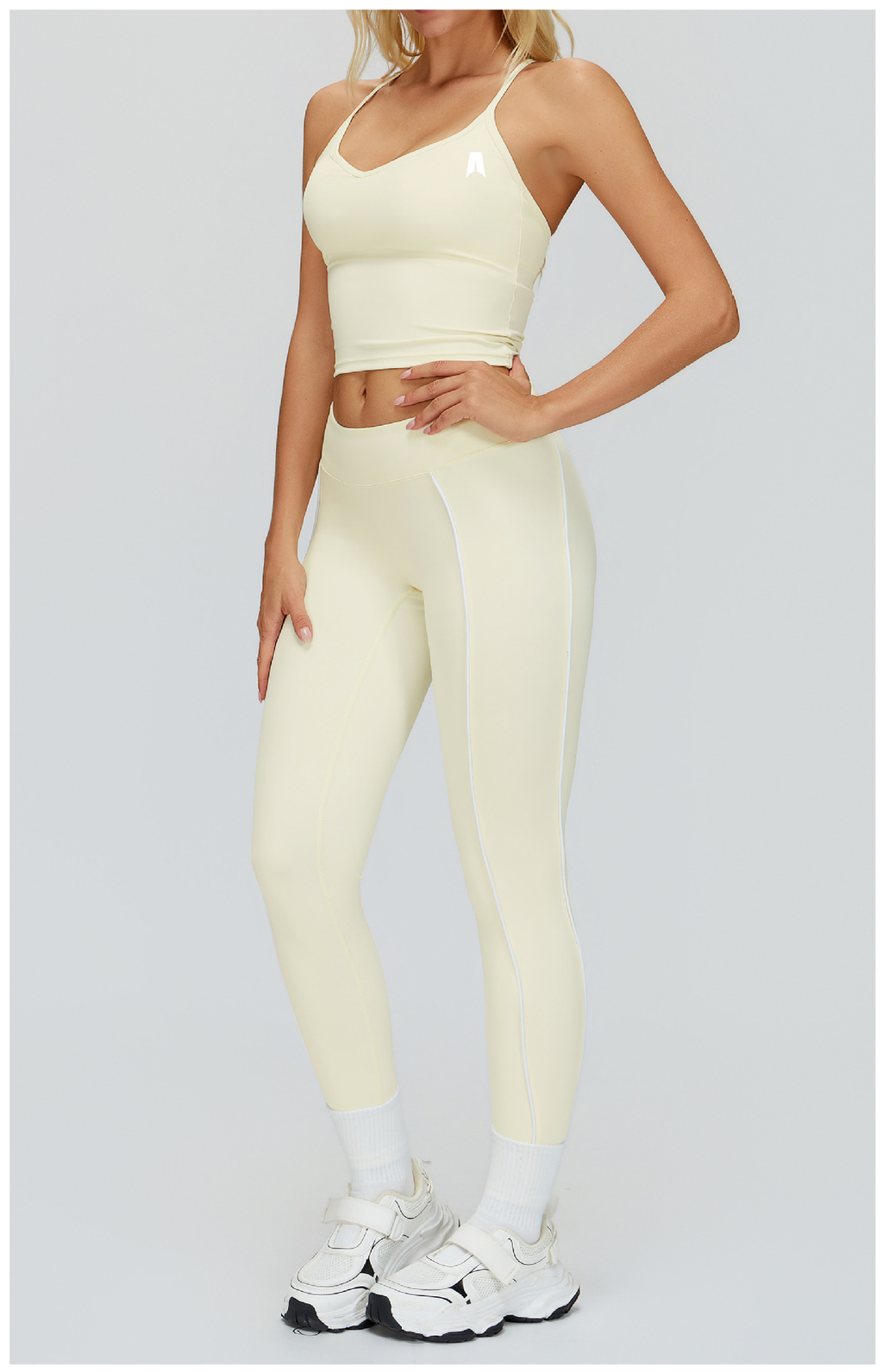 Women's Ribbed Crop Top High Waist Leggings Set - Gym Yoga Lounge Wear