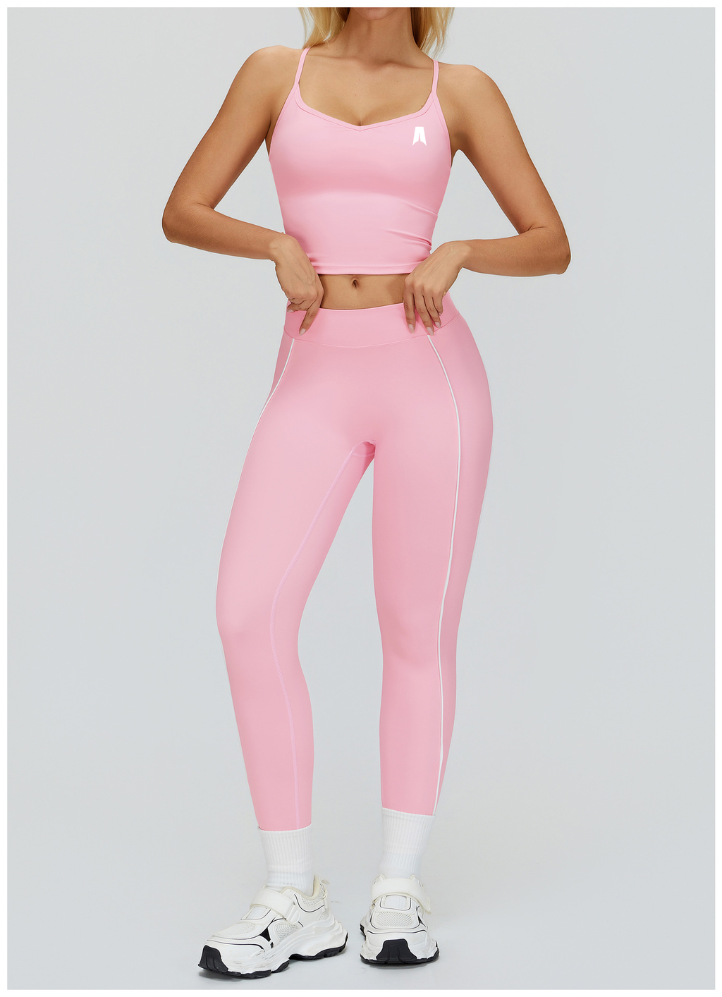 Women's Ribbed Crop Top High Waist Leggings Set - Gym Yoga Lounge Wear
