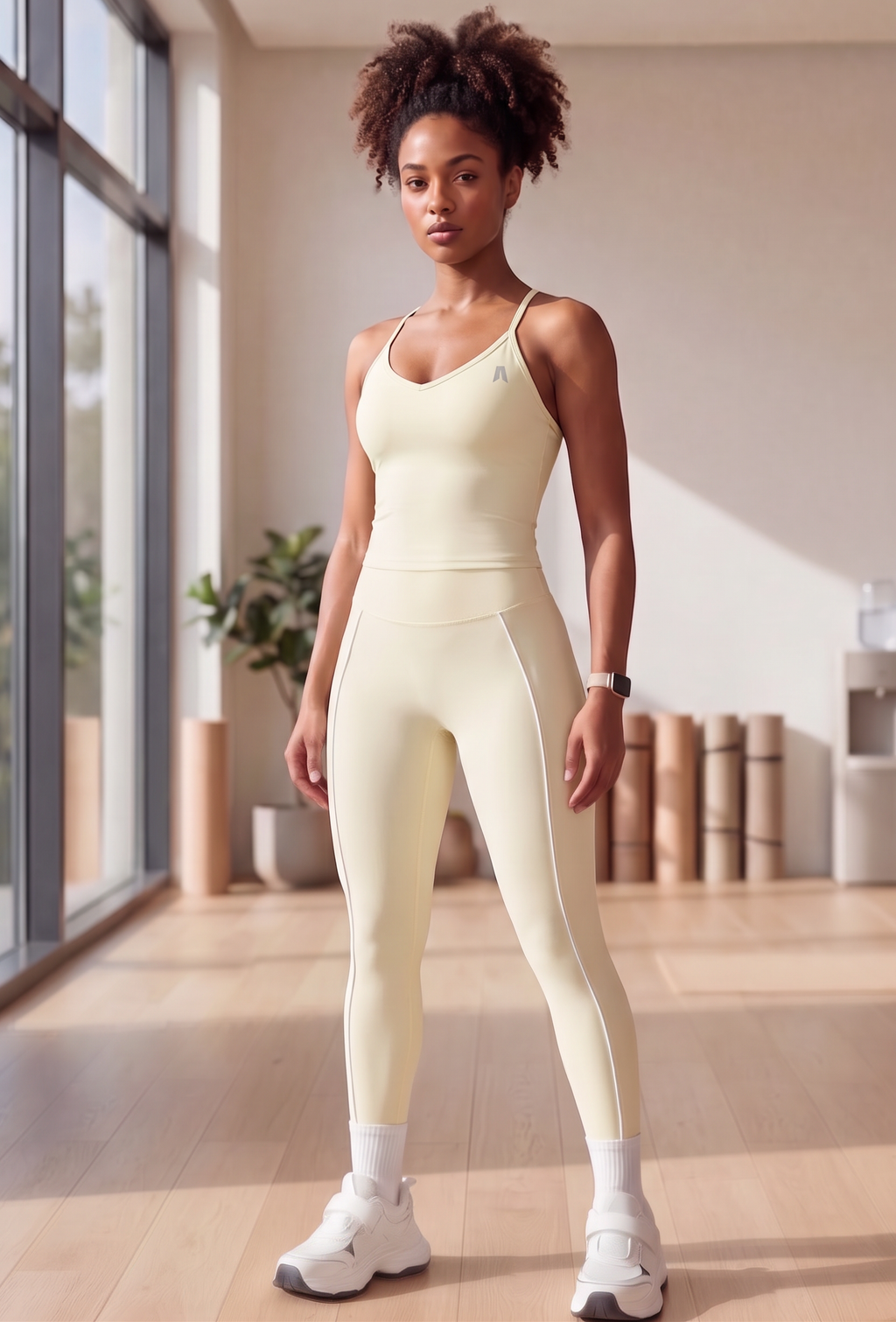 Women's Ribbed Crop Top High Waist Leggings Set - Gym Yoga Lounge Wear